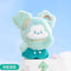 Cute plush toy with a light blue background