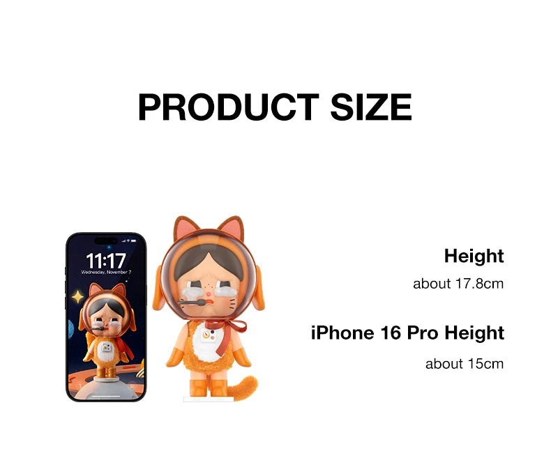 POP MART Crybaby Space Cat Figurine – Orange