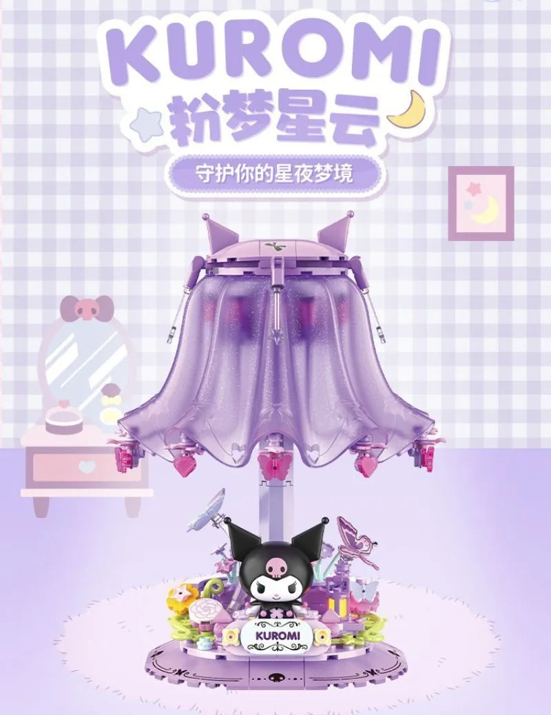 TOPTOY Sanrio Kuromi & My Melody Powder Dream Home Micro Building Blocks