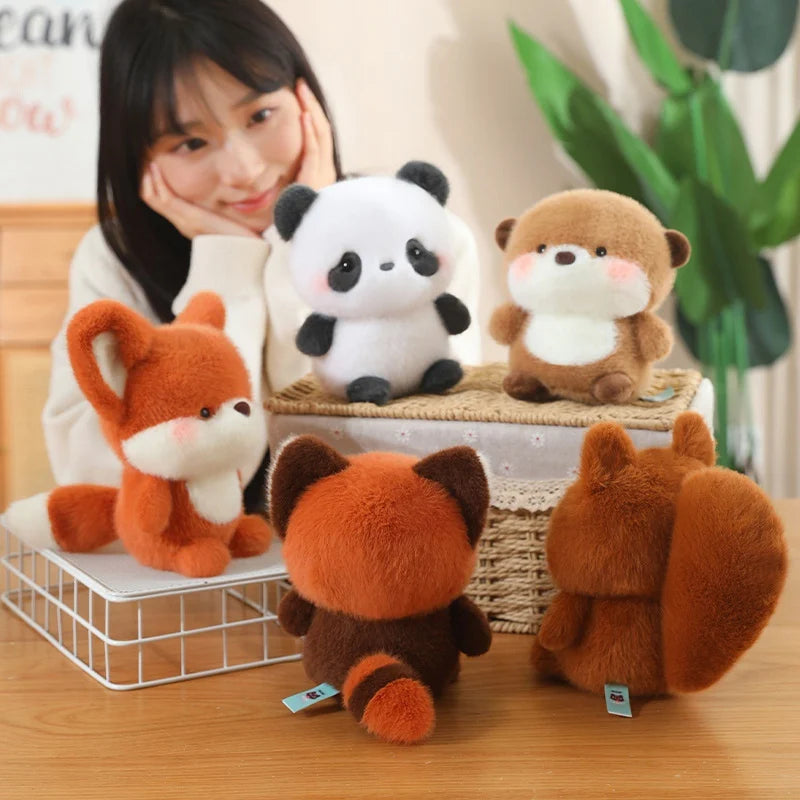 Cute Sitting Animals Plush – Red Panda, Fox, Sloth, Cat, Capybara & Pig