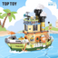 TOPTOY Building Block Parrot BEBE Vacation Series Building Block Small Particle Boy Girl  Assembled Toy Model Ornament Gift