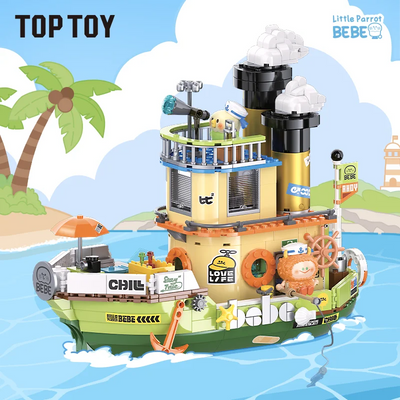 TOPTOY Building Block Parrot BEBE Vacation Series Building Block Small Particle Boy Girl  Assembled Toy Model Ornament Gift