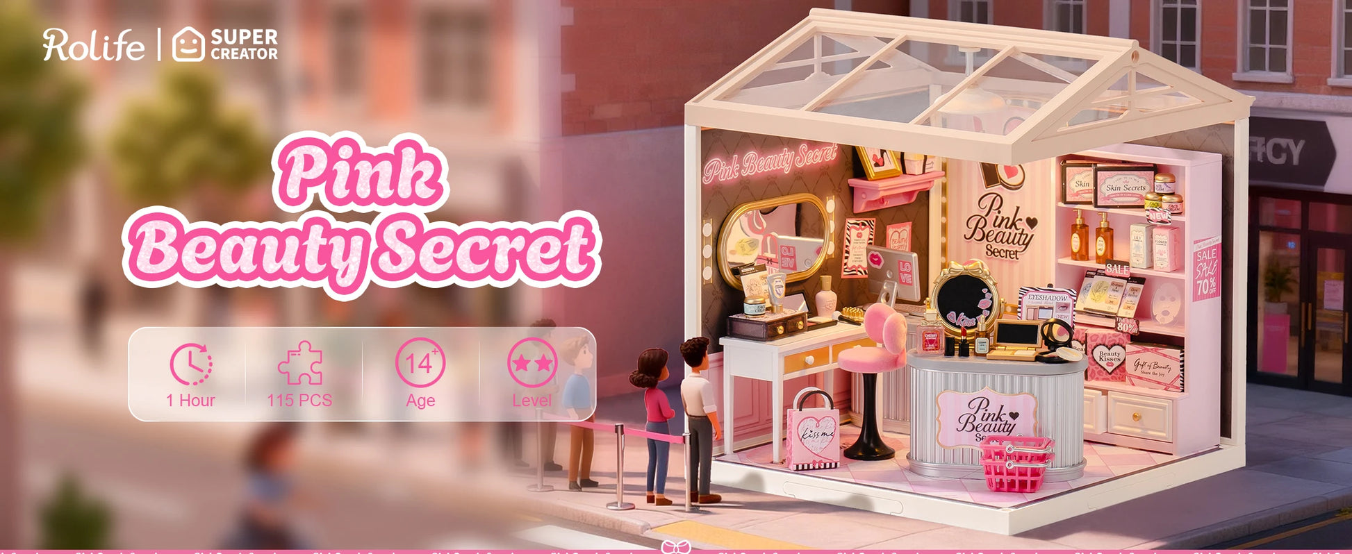 ROBOTIME Rolife Super Creator Series Pink Beauty Dollhouse box art view
