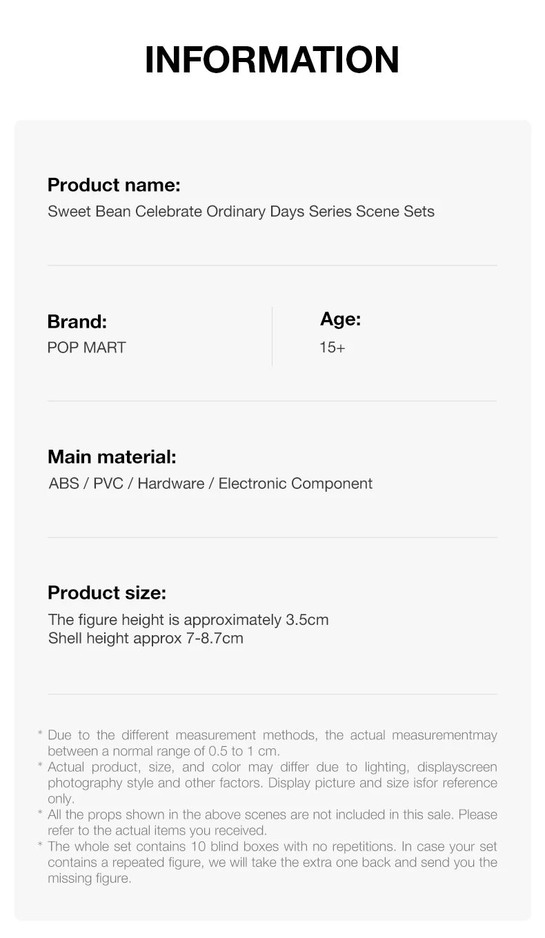 POP MART Sweet Bean Celebrate Ordinary Days Series Scene Set Blind Box