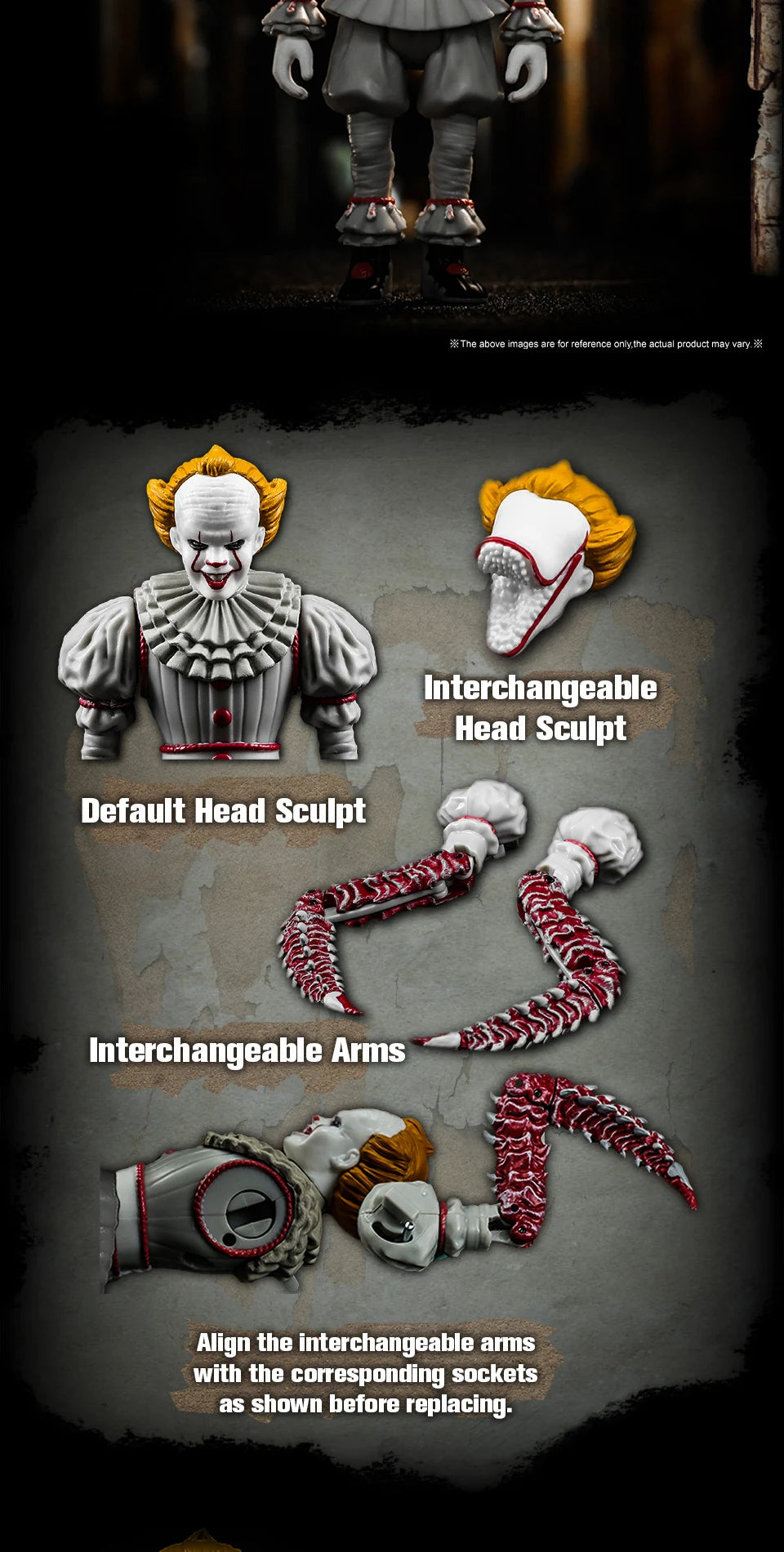 52TOYS Action Figure Dance of Lightning IT-Pennywise, Action Figure Toys, 3.75inch Adjustable Figure Anime Toys Adult Boys Child