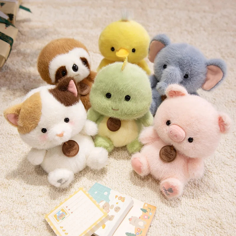 Cute Sitting Animals Plush – Red Panda, Fox, Sloth, Cat, Capybara & Pig