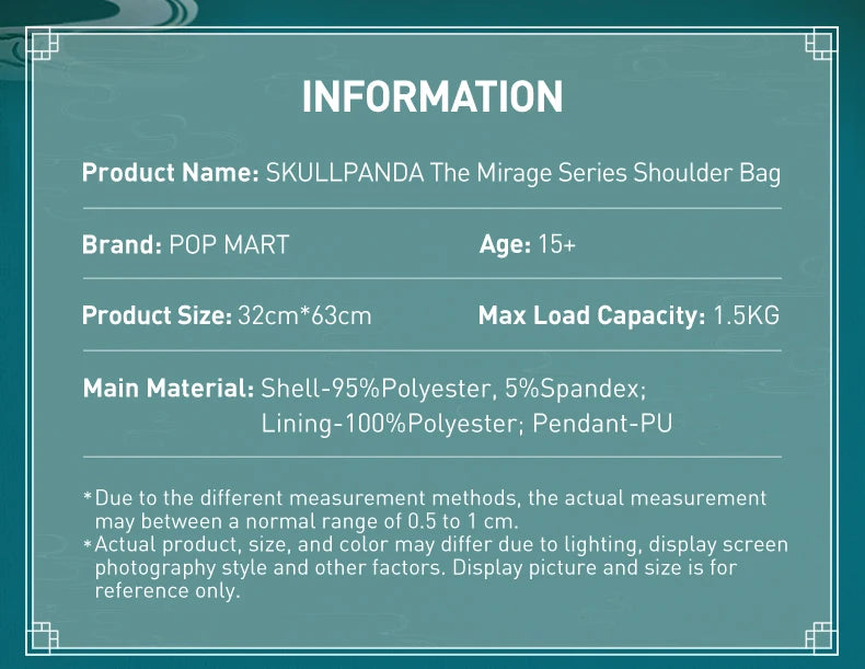 POP MART SKULLPANDA The Mirage Series Shoulder Bag