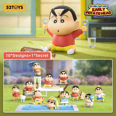 52TOYS BLIND BOX Crayon Shinchan Early Potato Head, Mystery Box, Collectible Toy Desktop Decoration