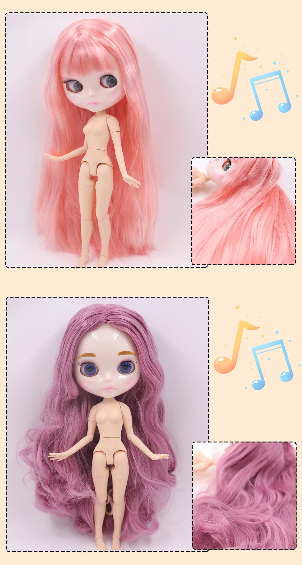 ICY DBS Blyth Doll Carved Lips Face White Skin Joint Body 1/6 BJD image 20