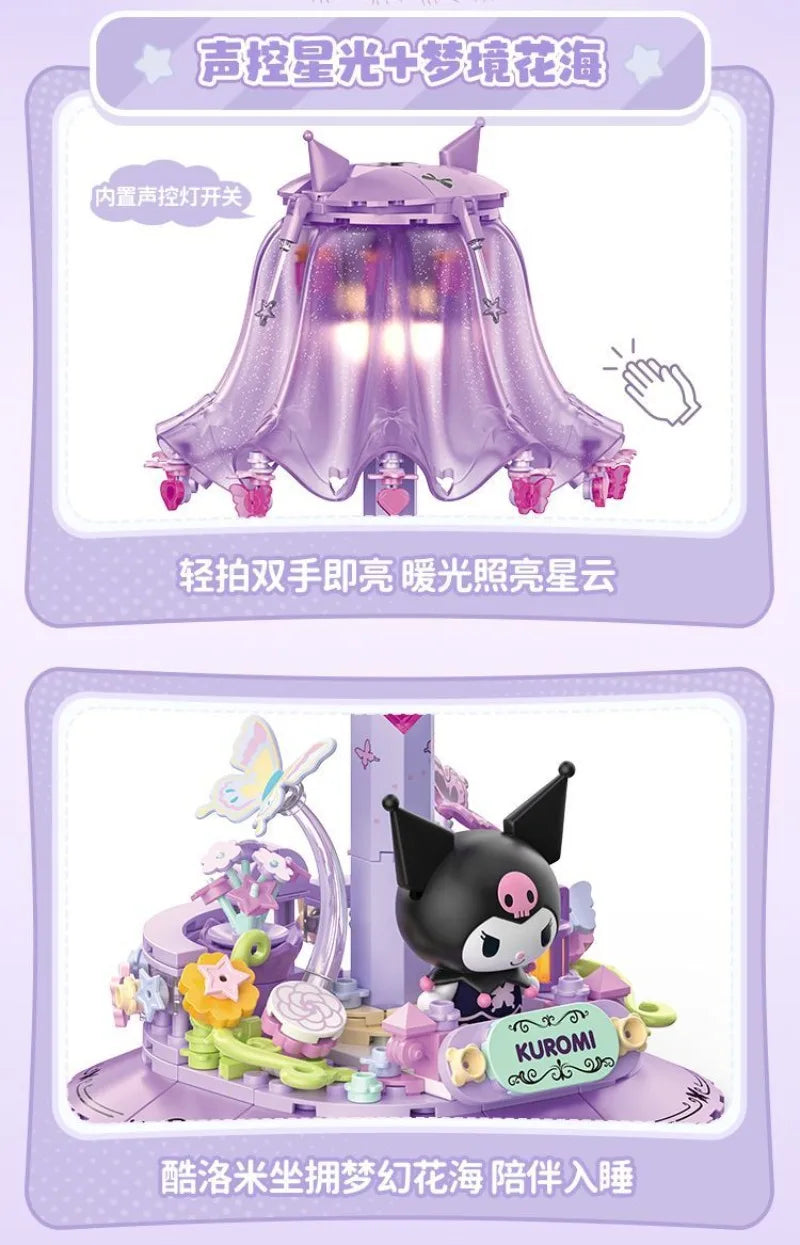 TOPTOY Sanrio Kuromi & My Melody Powder Dream Home Micro Building Blocks