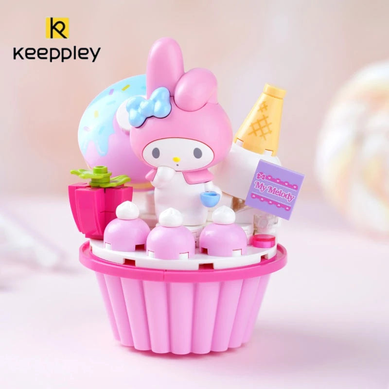 KEEPPLEY Sanrio Cake Cup Series Building Blocks Kuromi My Melody Cinnamoroll Pompompurin