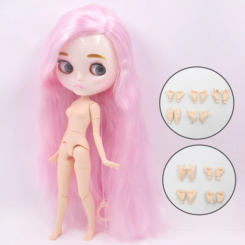 ICY DBS Blyth Doll Carved Lips Face White Skin Joint Body 1/6 BJD image 42