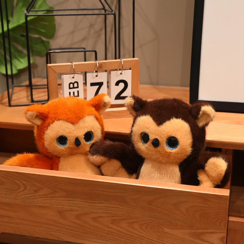 Orange&Brown Owl Plush Toy Kawaii Stuffed Animal with Big Sparkly Eyes image 9