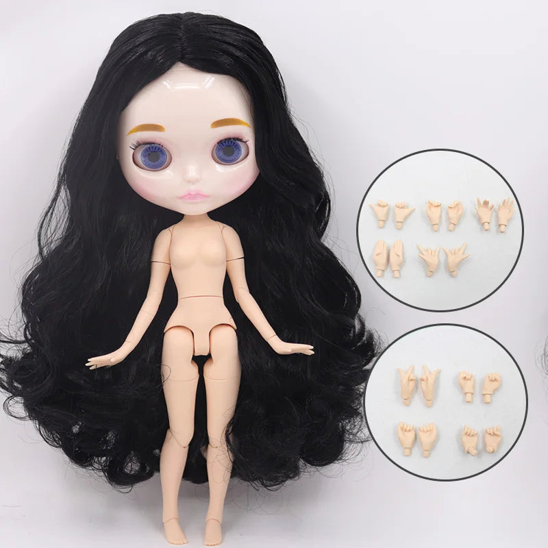 ICY DBS Blyth Doll Carved Lips Face White Skin Joint Body 1/6 BJD image 36