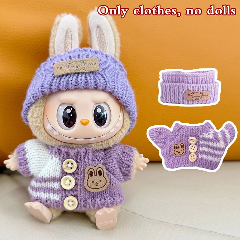 Labubu 17cm Doll Clothes Outfit Set | V1 V2 V3 Sitting Accessories & Designer Clothing