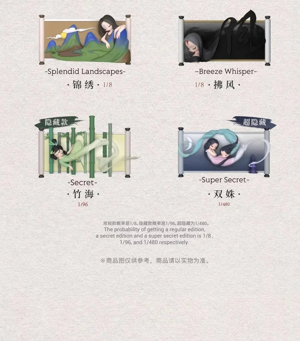 New Sleep Chinese Scrolls Series Blind Box Figures