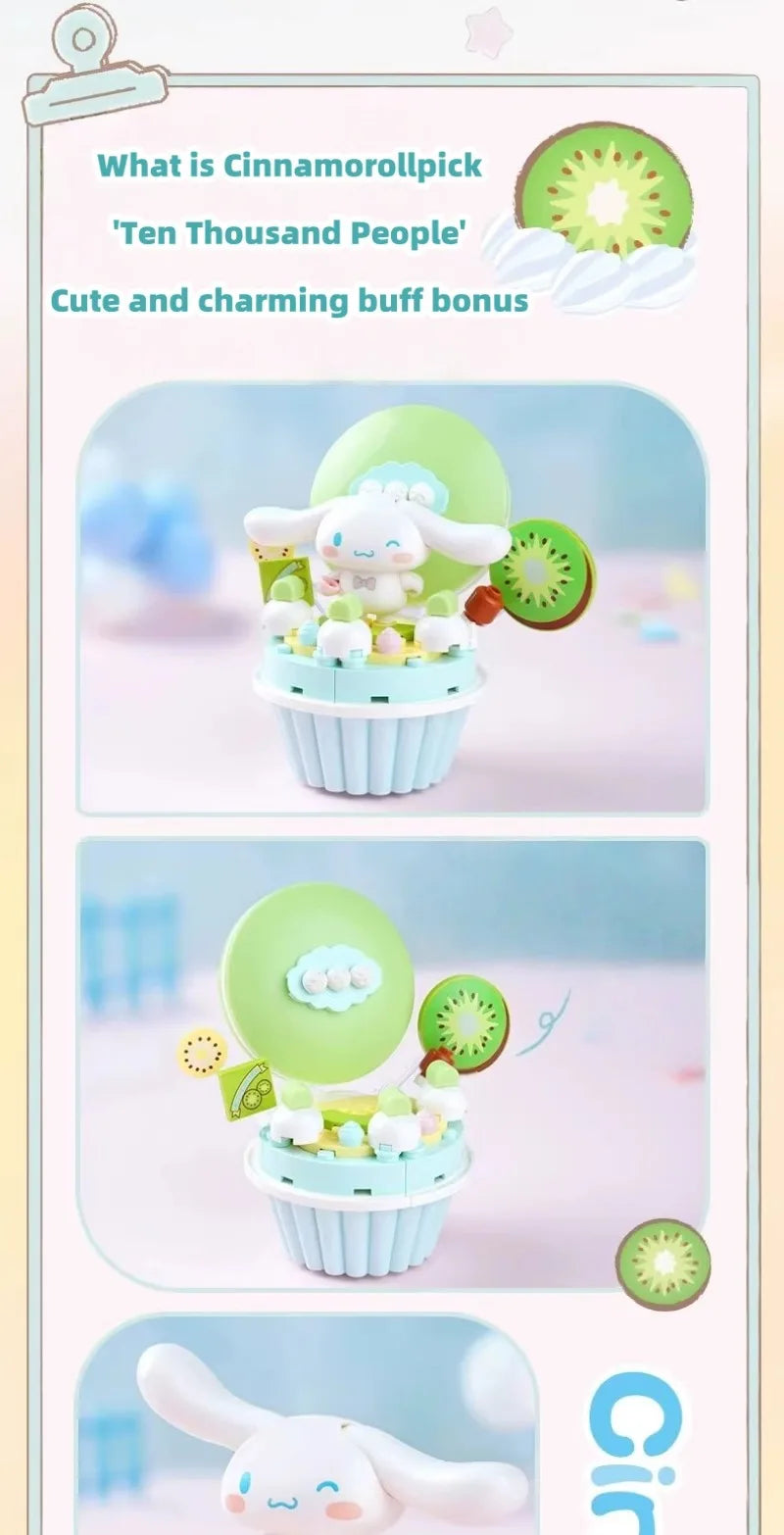 KEEPPLEY Sanrio Cake Cup Series Building Blocks Kuromi My Melody Cinnamoroll Pompompurin