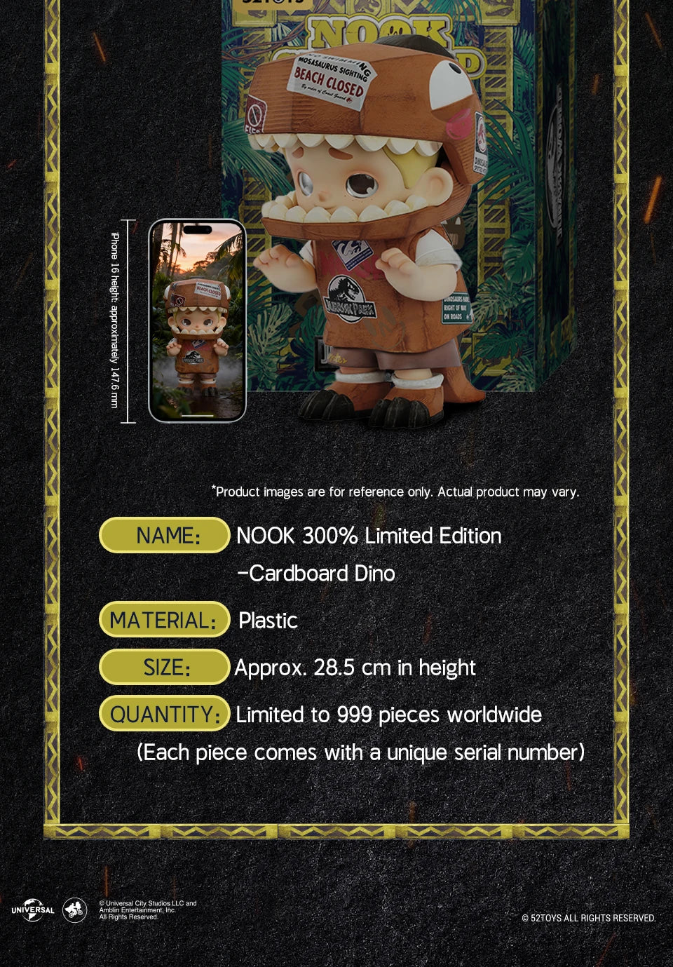 52TOYS NOOK 300% Limited Edition Cardboard Dino Figure