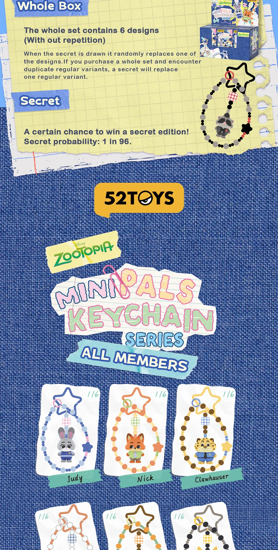 52TOYS Blind Box Zootopia Mini Pals Keychain Series image 9