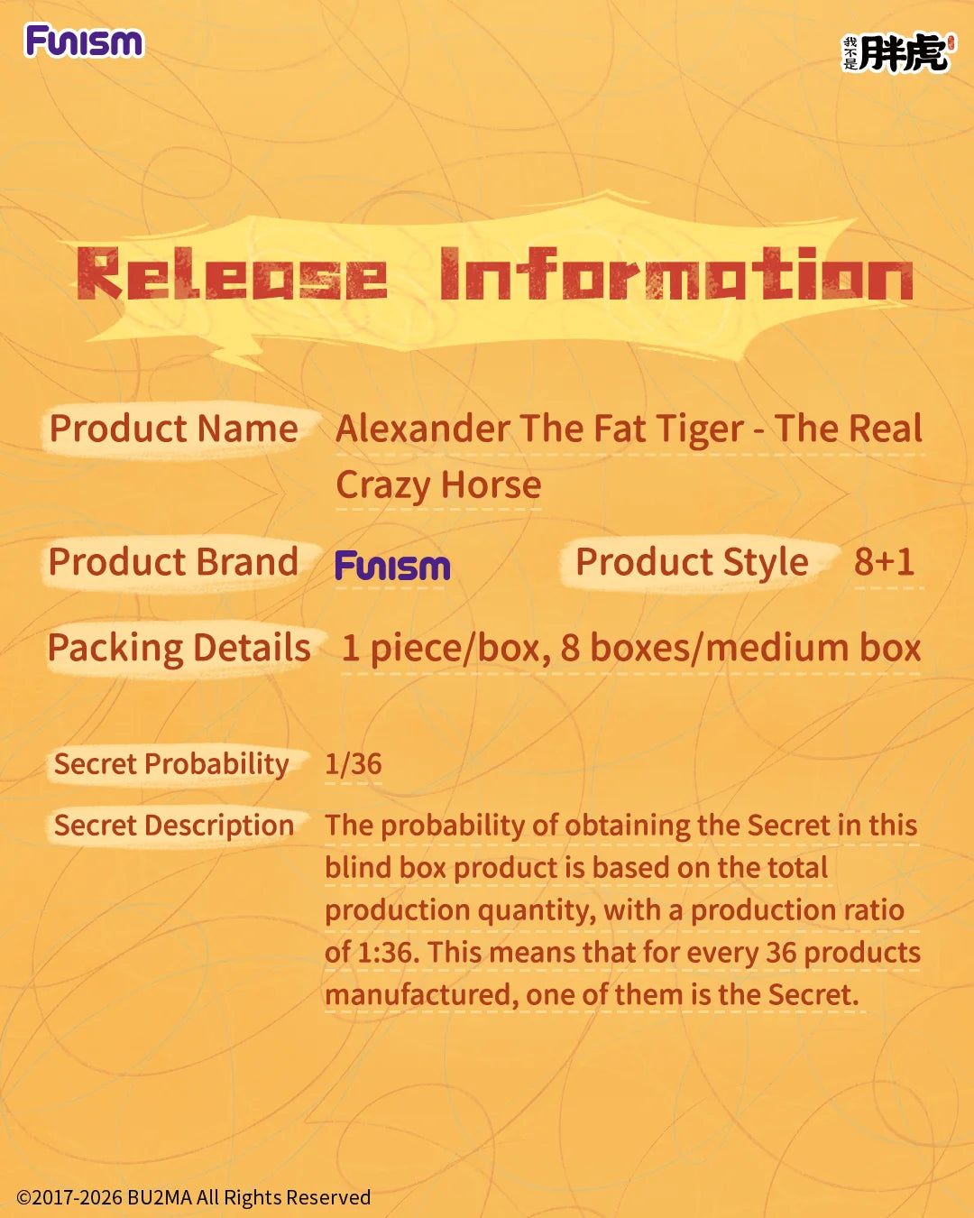 FUNISM Alexander The Fat Tiger - The Real Crazy Horse Series Blind image 19