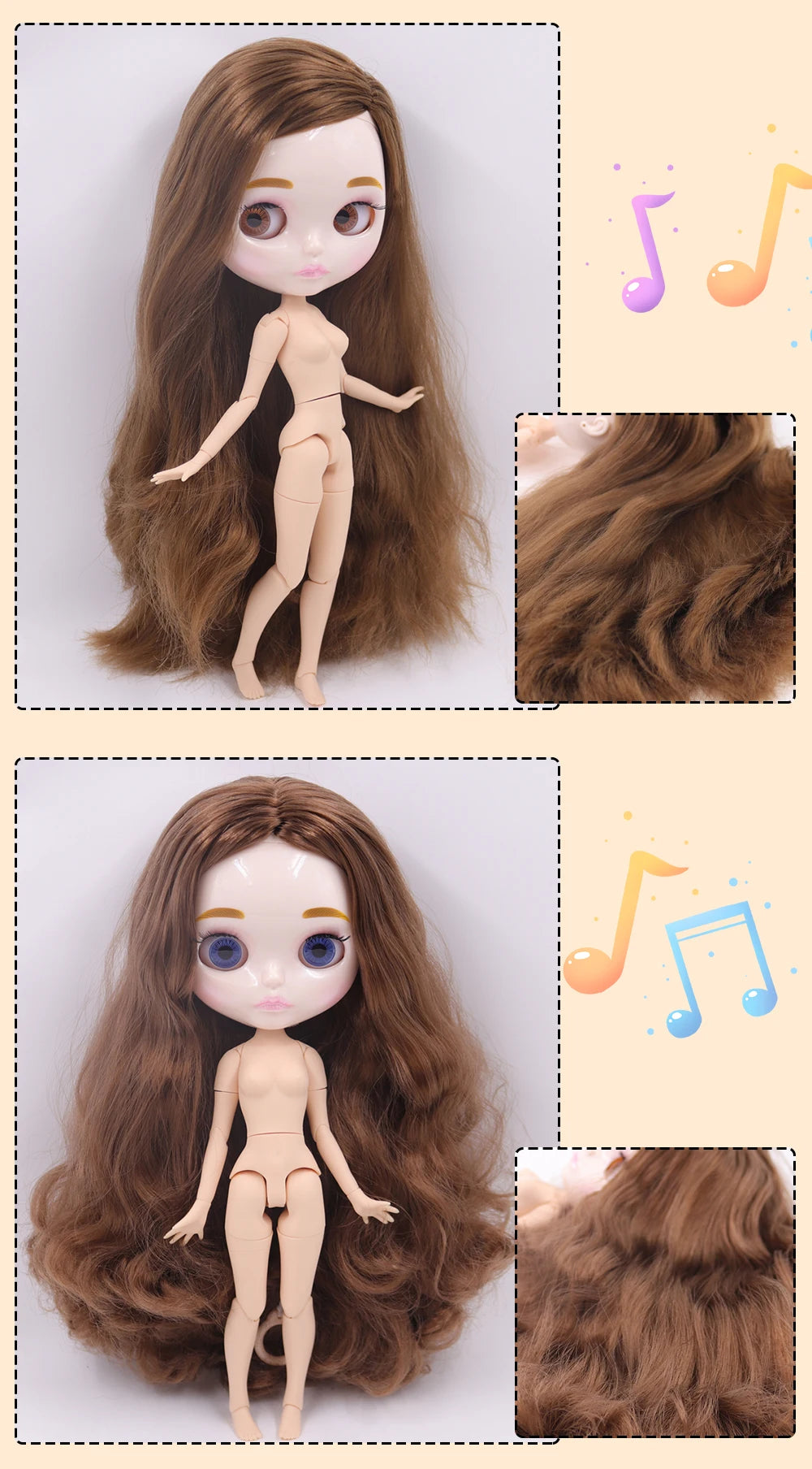 ICY DBS Blyth Doll Carved Lips Face White Skin Joint Body 1/6 BJD image 23