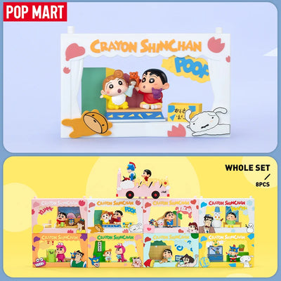 POP MART POP MART Crayon Shinchan Life Theatre Series Scene Sets1PC/8PCS POPMART Blind Box Anime Action Figure Cute Figurine