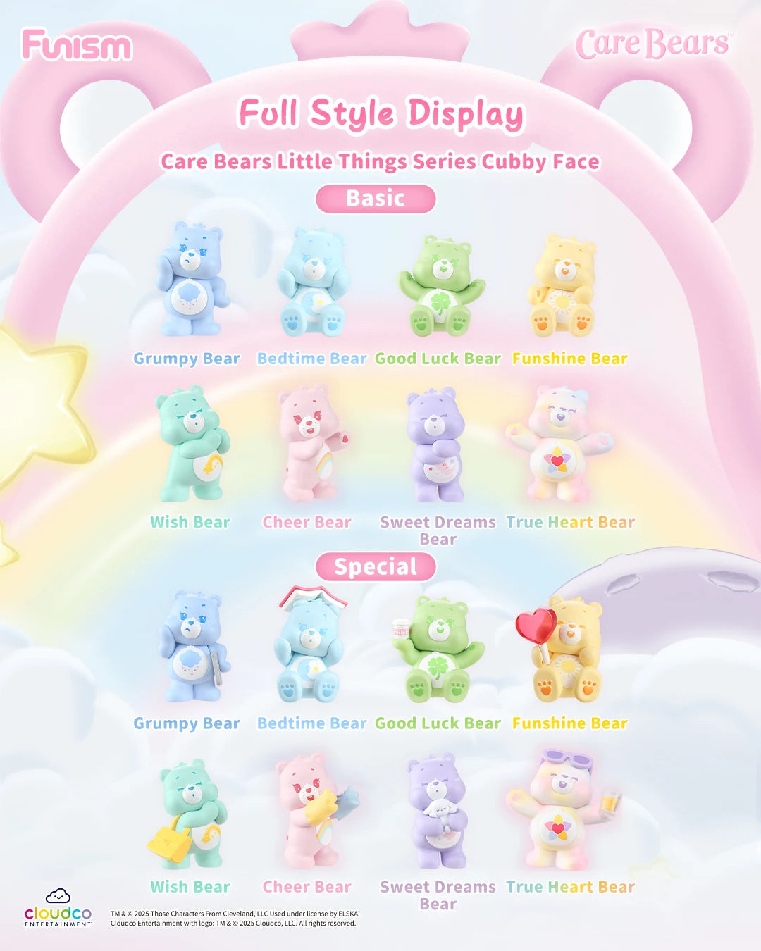 FUNISM Care Bears Little Things Series Cubby Face Blind Box Figures