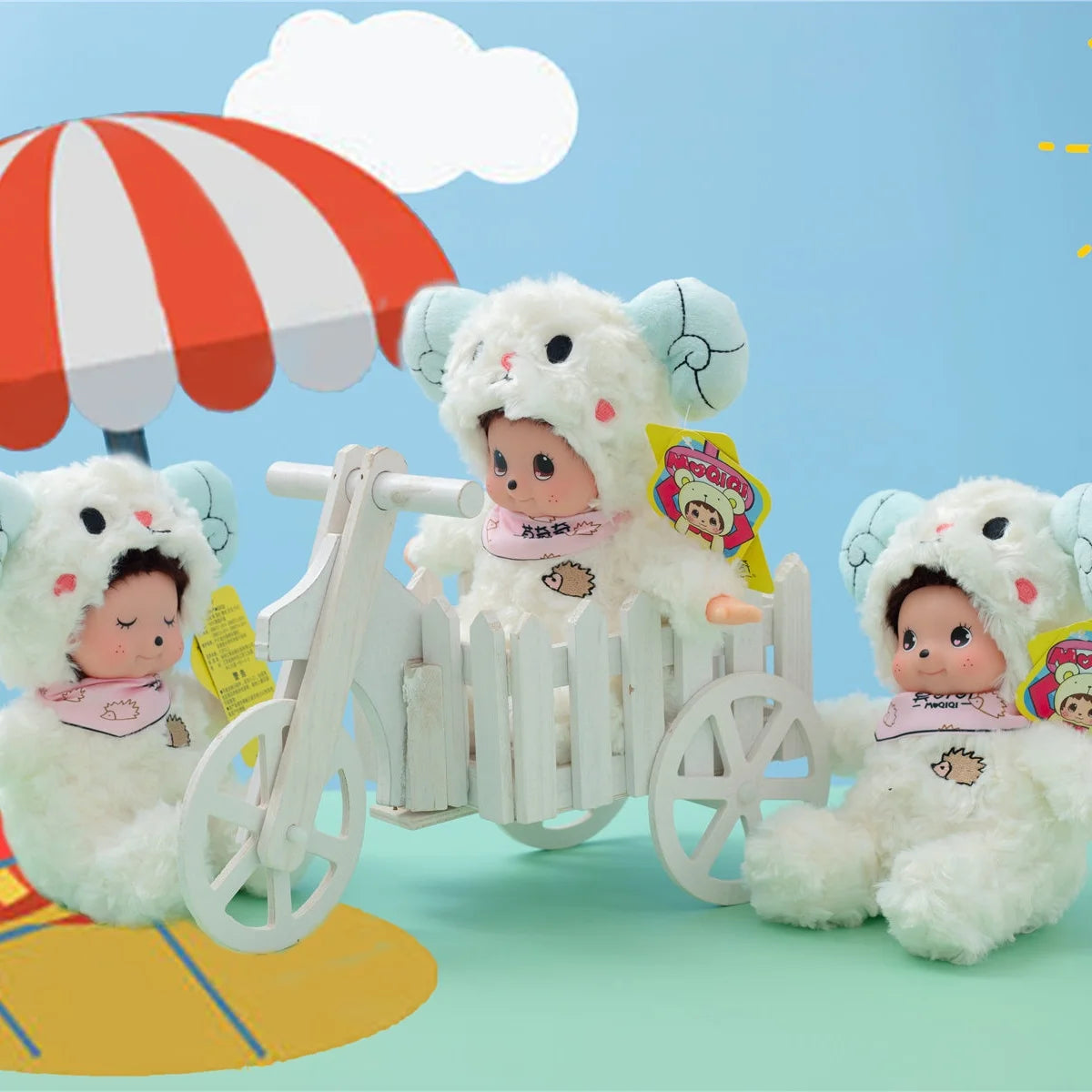 Mochich Vinyl Face Plush – Dolphin, Aries, Bear & Crab