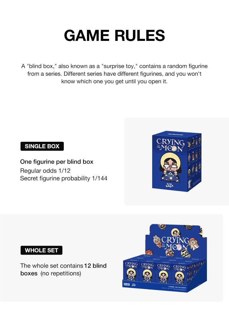 POP MART Crybaby Crying to the Moon Series Blind Box Figures