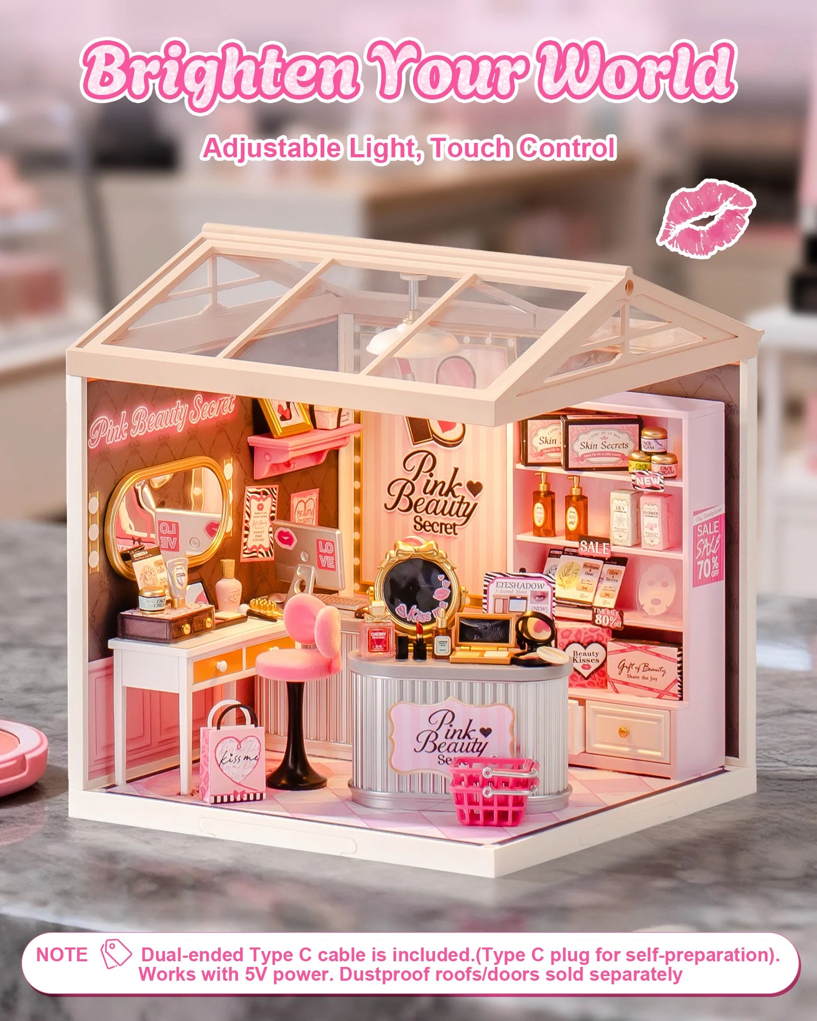 ROBOTIME Rolife Super Creator Series Pink Beauty Dollhouse detail view