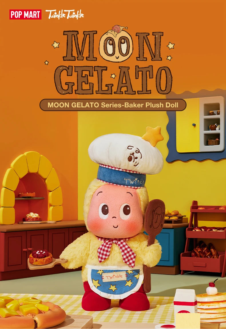 POP MART MOON GELATO Series-Baker Plush Doll display view