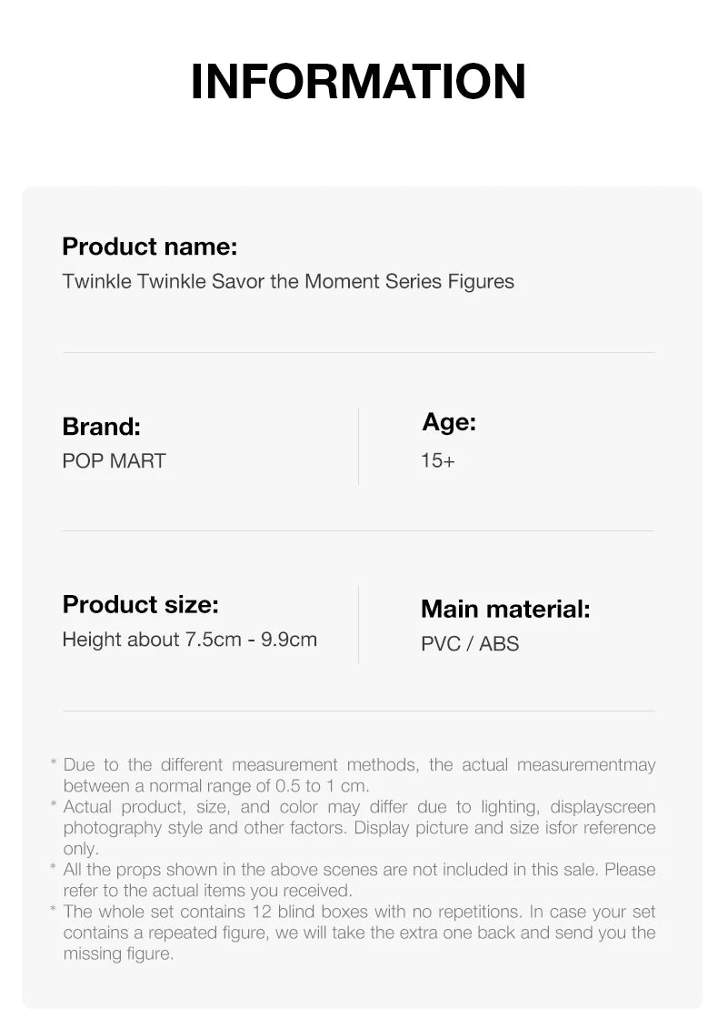 POP MART Twinkle Twinkle Savor the Moment Series Blind Box Figures