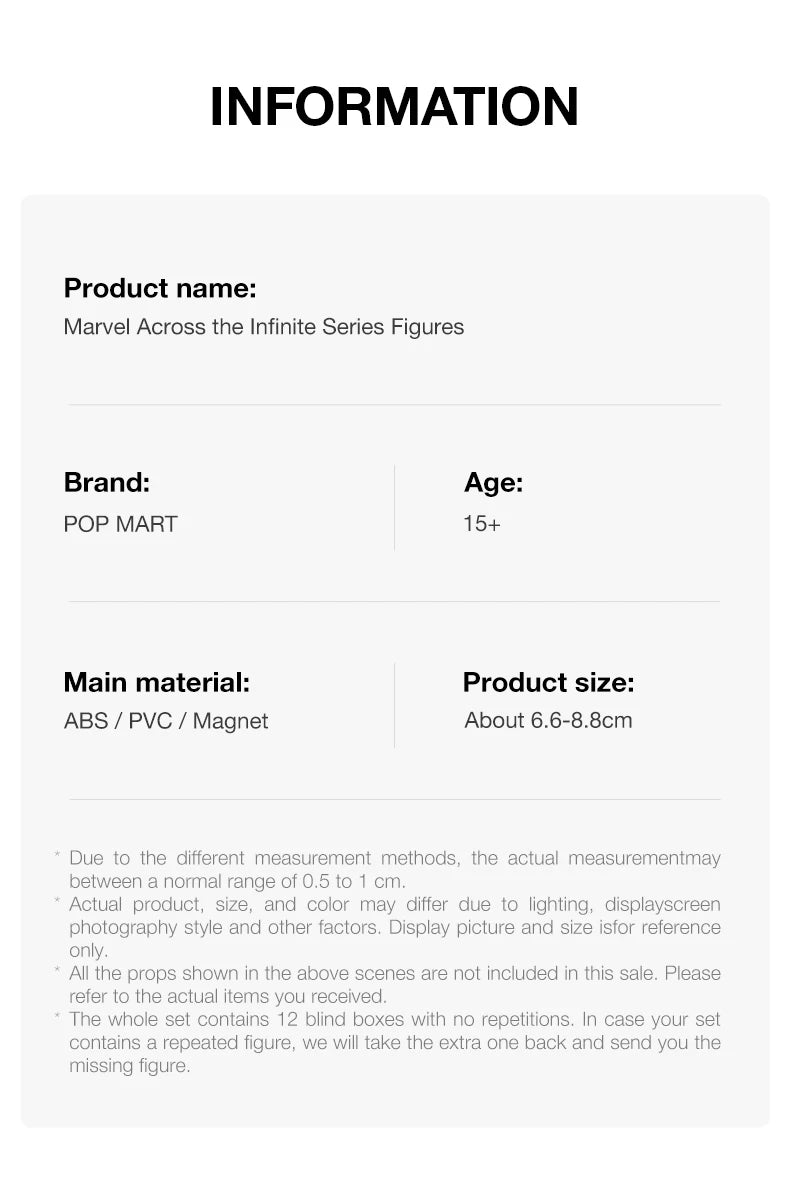 POP MART Marvel Across the Infinite Series Blind Box Figures