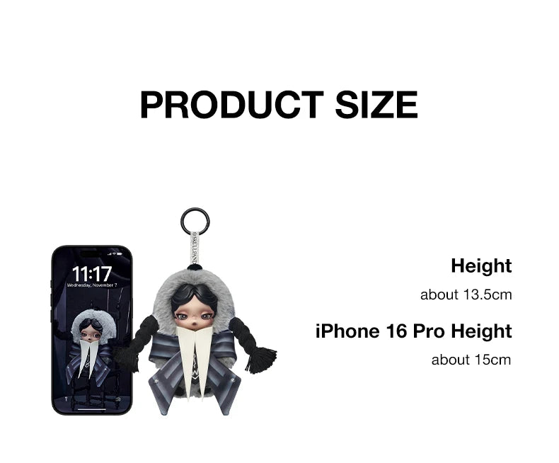 POP MART SKULLPANDA × Wednesday Plush – Nevermore Academy Uniform Edition