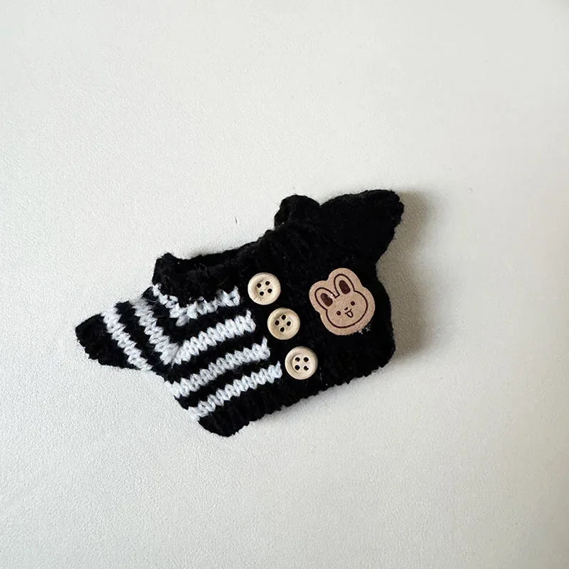 Labubu 17cm Doll Clothes & Accessories | Luxury Outfit with Sweater, Hat, Backpack, Mini Bag