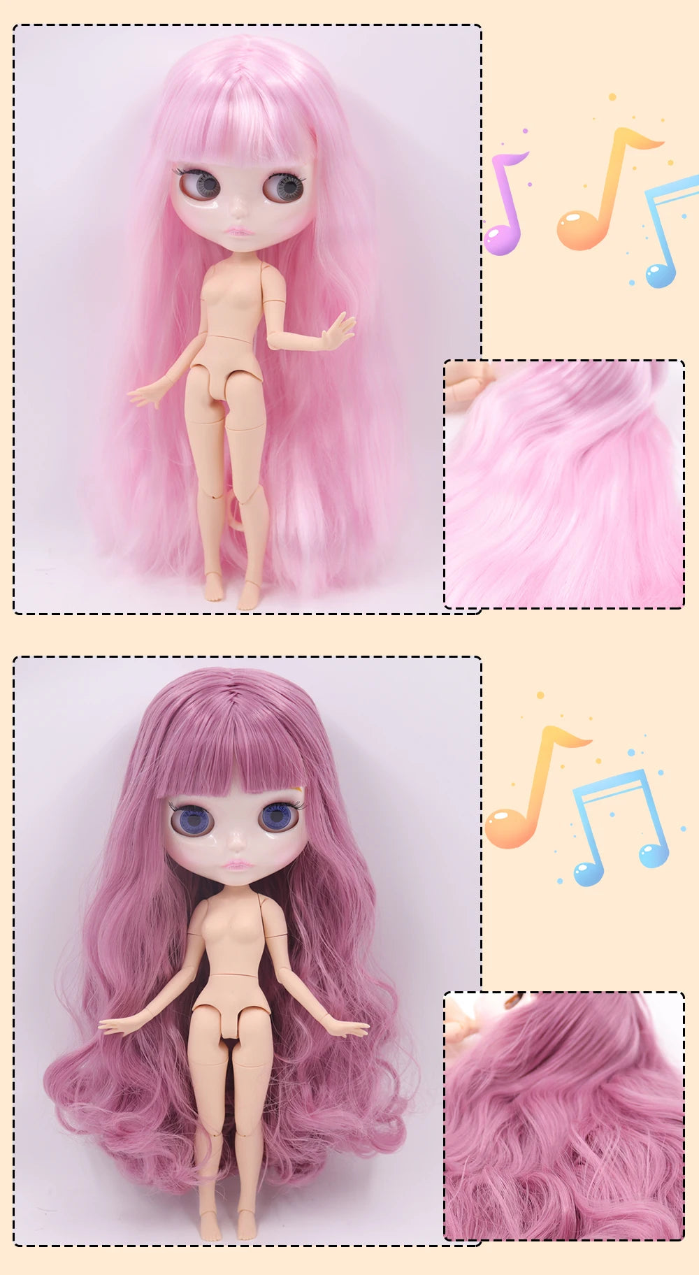 ICY DBS Blyth Doll Carved Lips Face White Skin Joint Body 1/6 BJD image 14