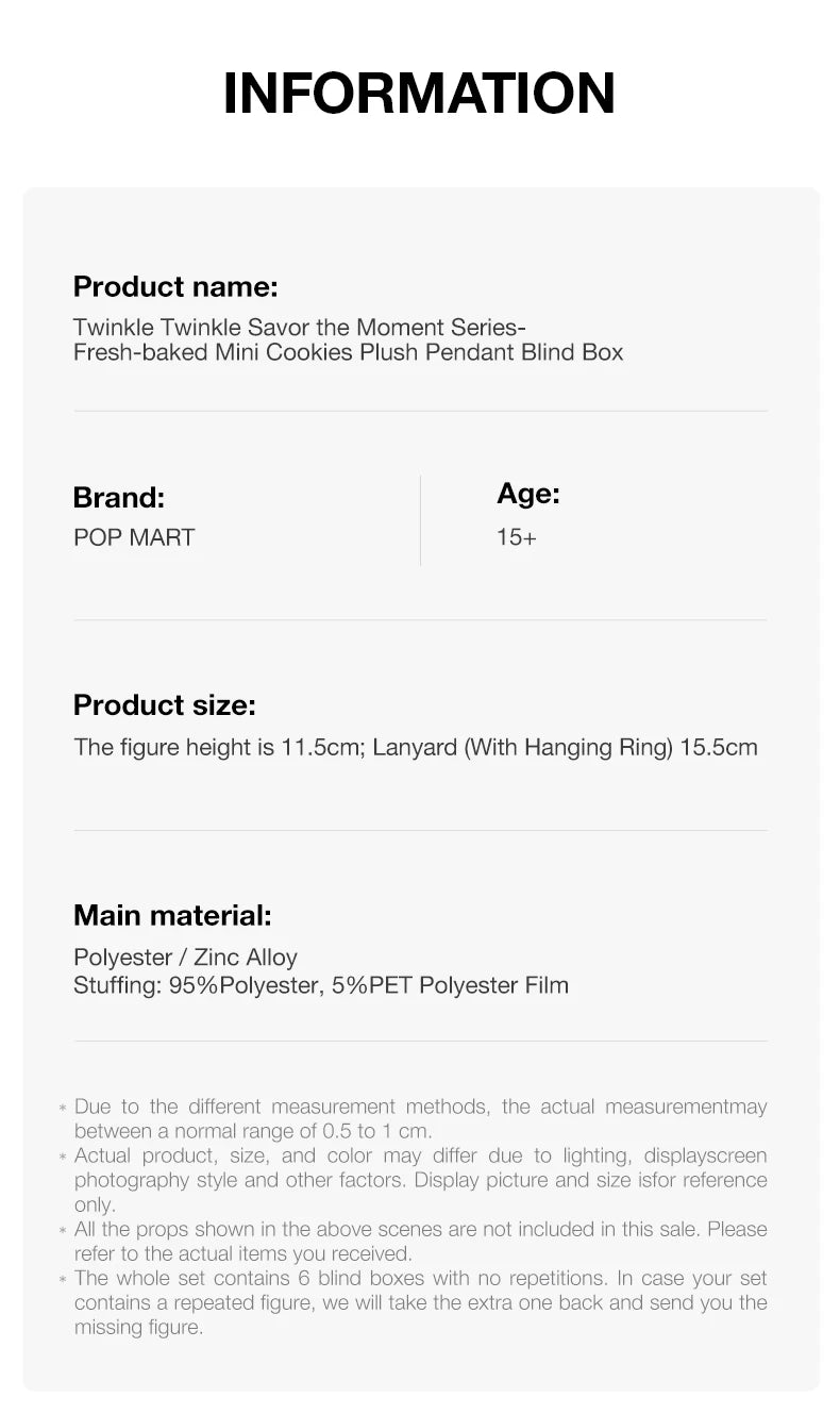POP MART Twinkle Twinkle Fresh-Baked Mini Cookies Plush Pendant Blind Box