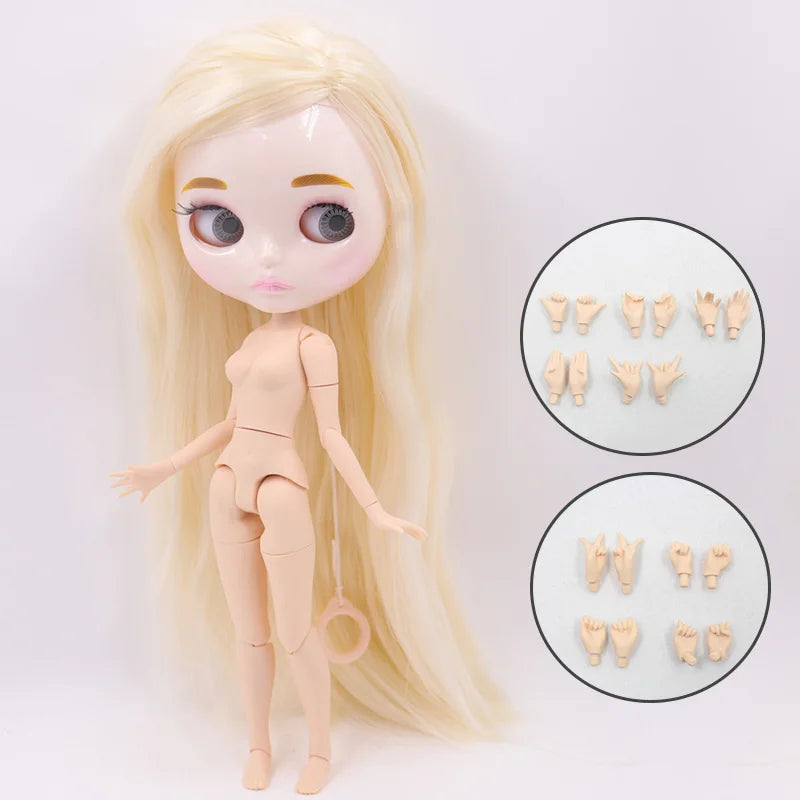 ICY DBS Blyth Doll Carved Lips Face White Skin Joint Body 1/6 BJD image 38