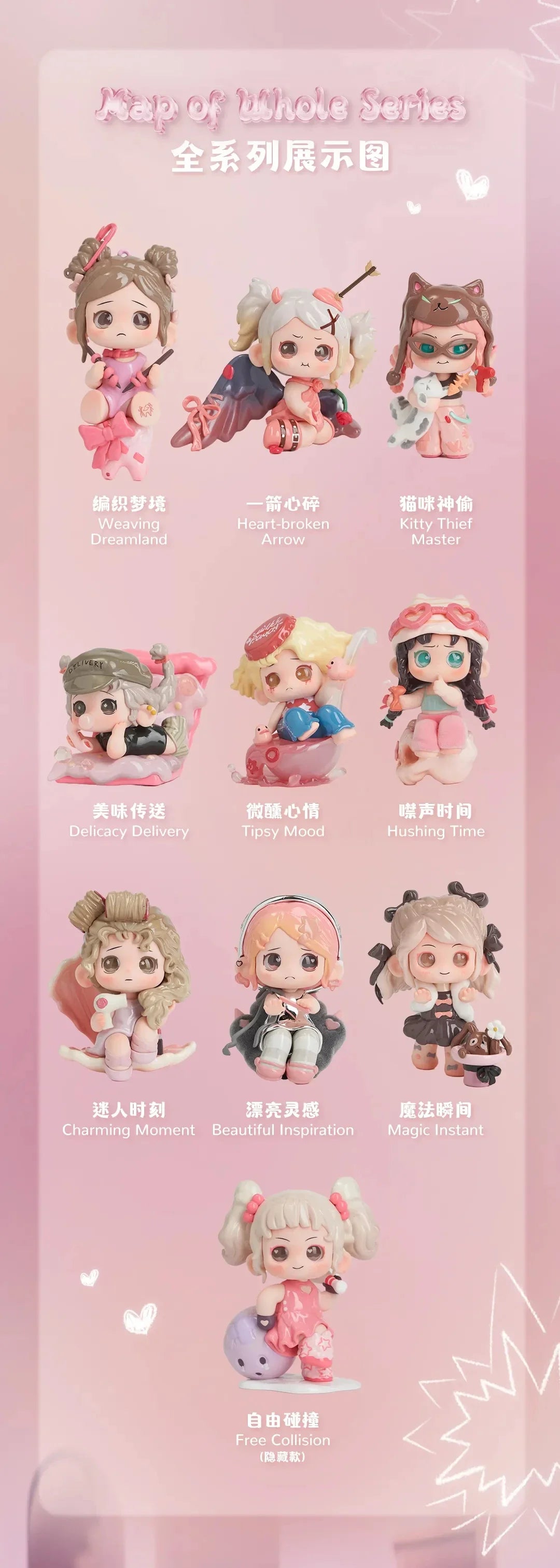 OONA All Pink Day Series Blind Box Collectible Figures
