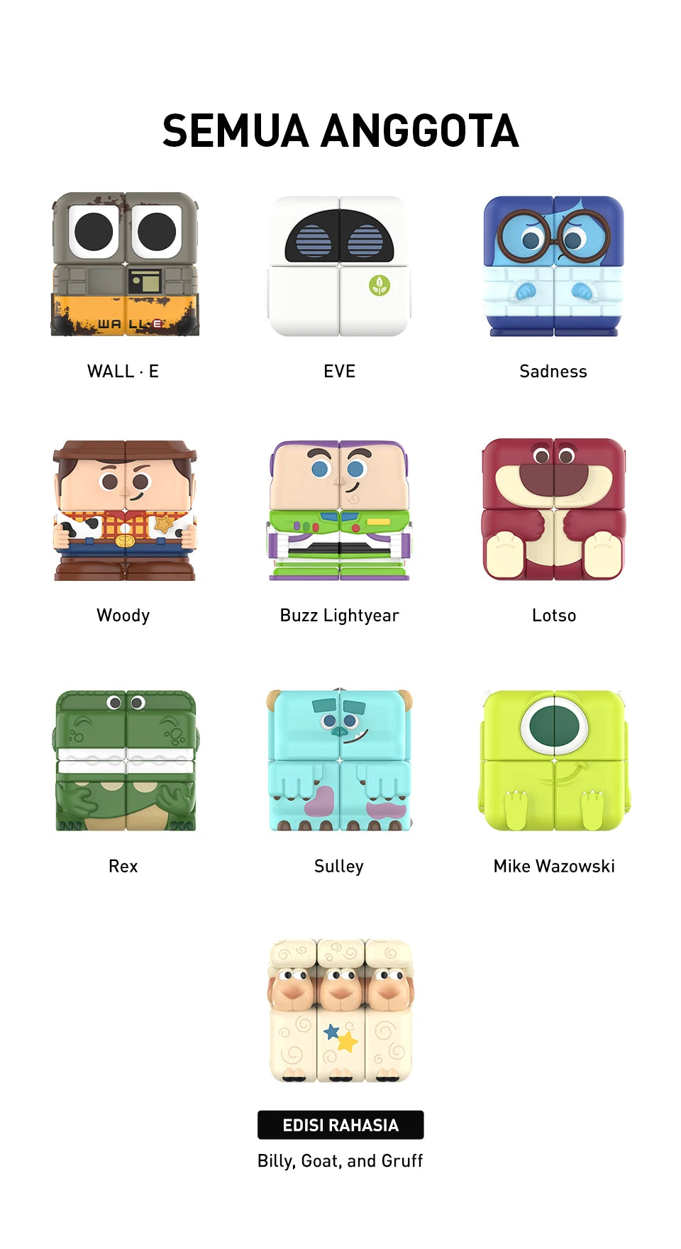 【】POP MART Disney/Pixar POP CUBE CUBIEC Series Figures 1/ POPMART styled product view
