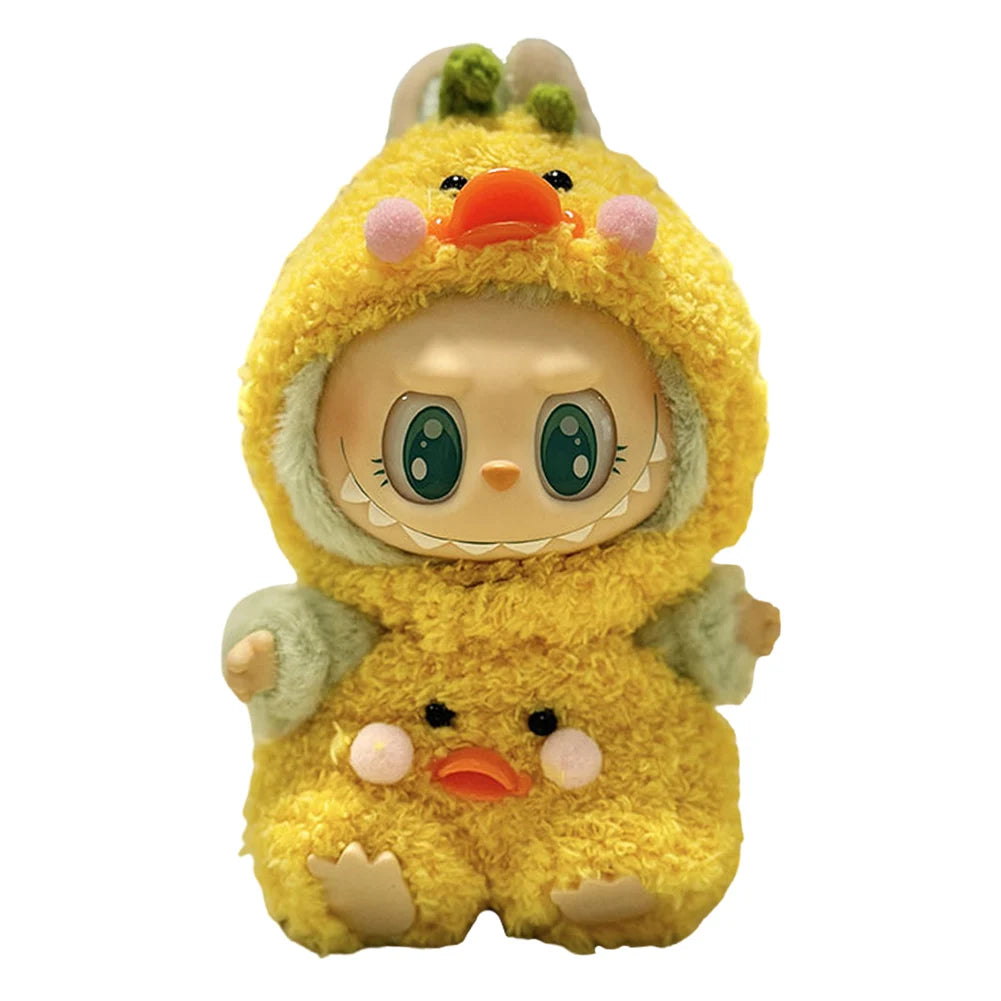 Labubu 17cm Plush Doll Clothes Outfit | K-Pop Inspired Overalls & Party Accessories (Clothing Only)