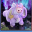 Fantasy creature with purple fur and large ears in a mystical setting