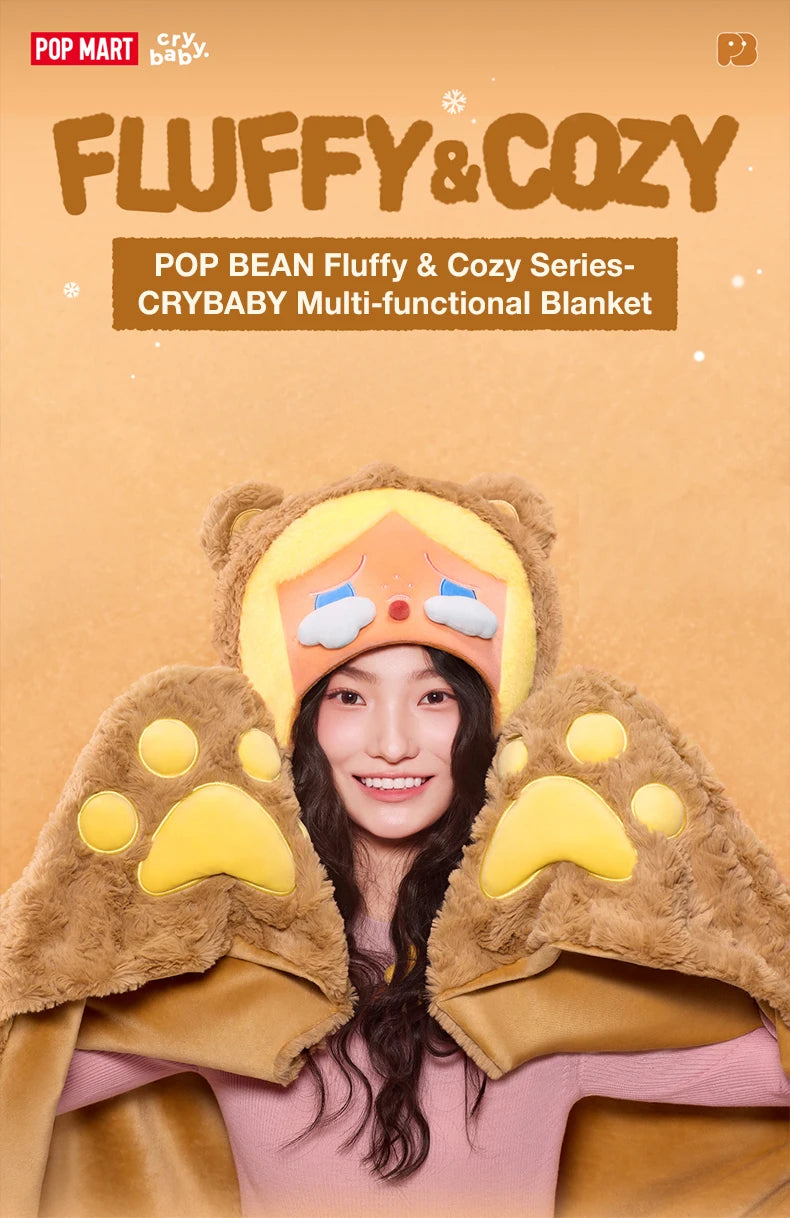 POP MART POP BEAN CRYBABY Fluffy & Cozy Multi-functional Blanket