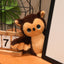 Orange&Brown Owl Plush Toy Kawaii Stuffed Animal with Big Sparkly Eyes display view