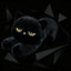 Cute Half Round Eyed Black Cat Plush front product view