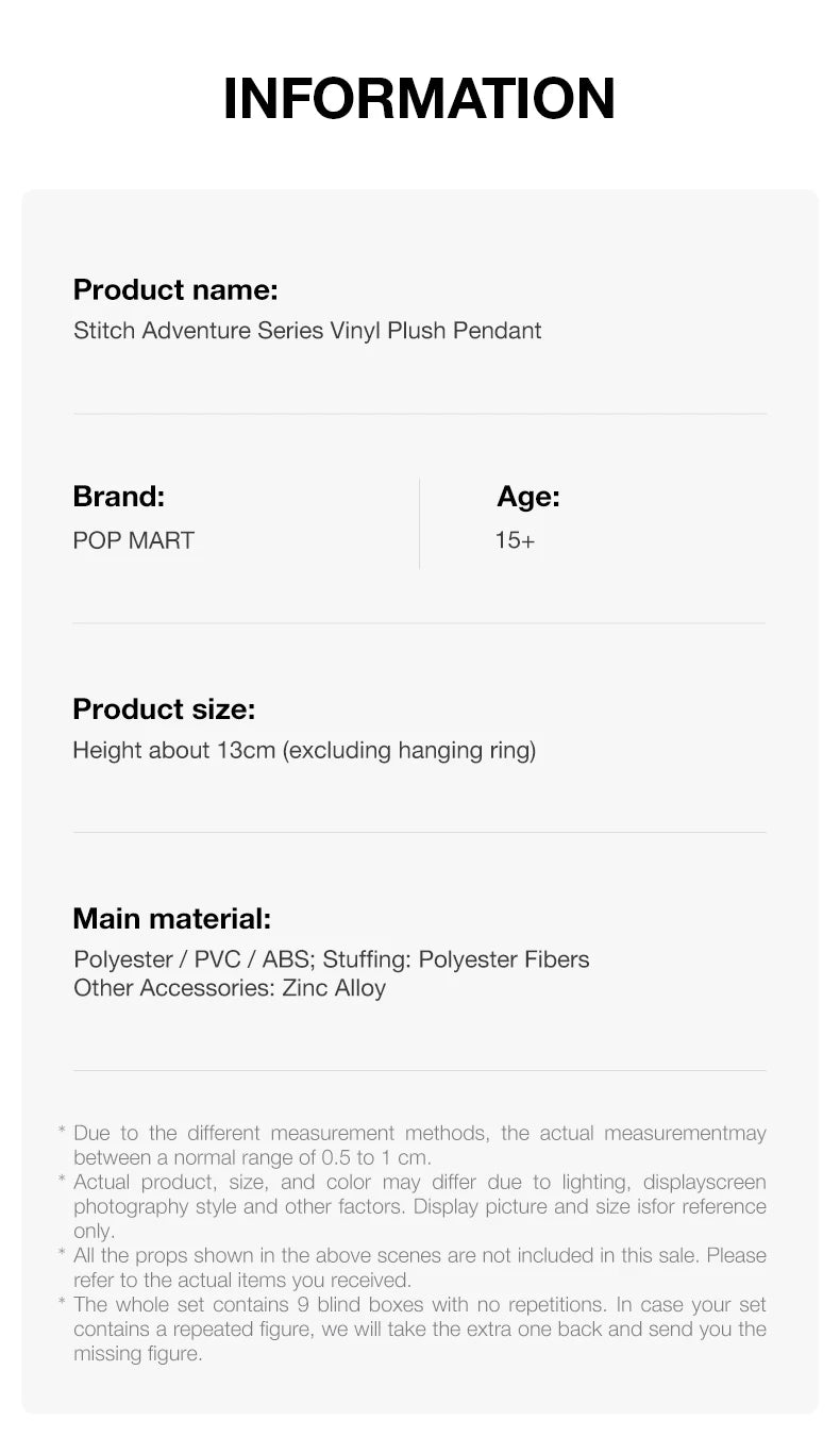 POP MART Disney Stitch Adventure Blind Box Pendant