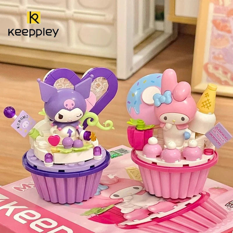 KEEPPLEY Sanrio Cake Cup Series Building Blocks Kuromi My Melody Cinnamoroll Pompompurin