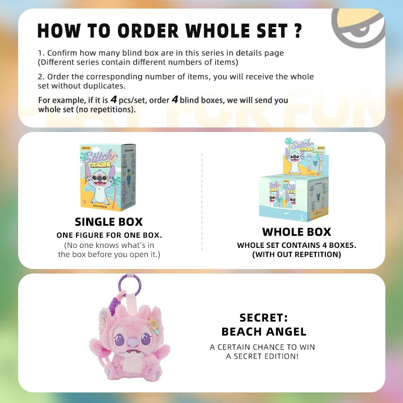 52TOYS Disney Stitch Aloha Hawaii Plush Phone Strap Blind Box