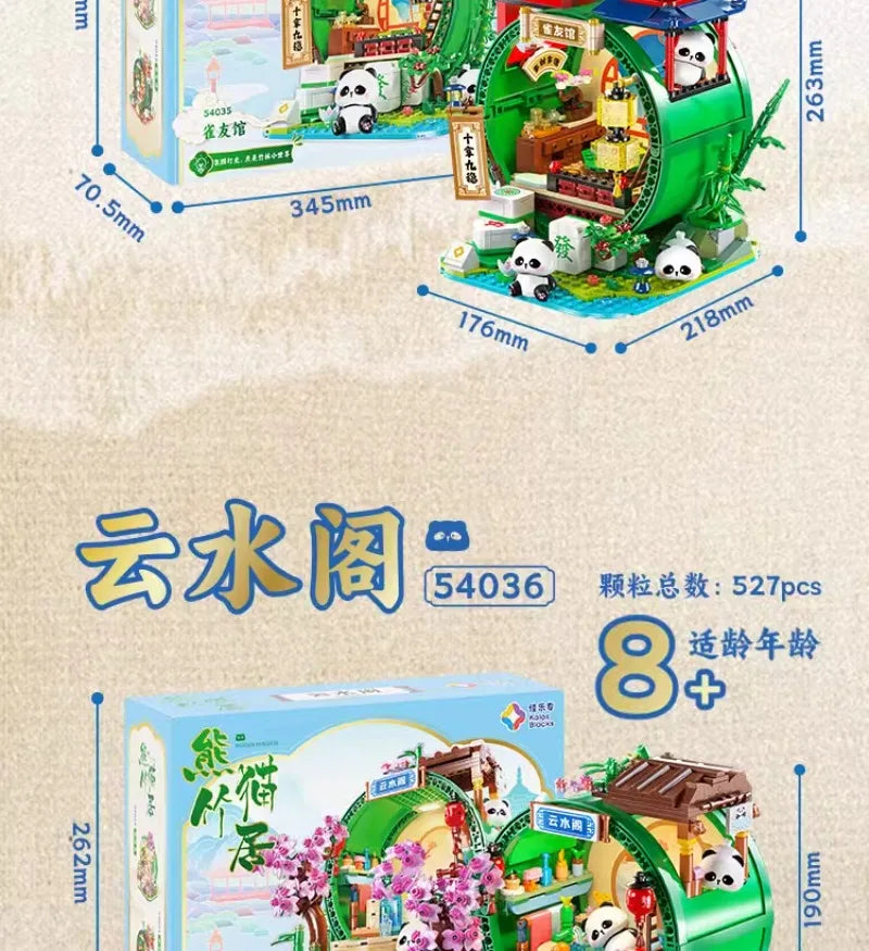Panda Bamboo House Building Blocks Micro Block Set