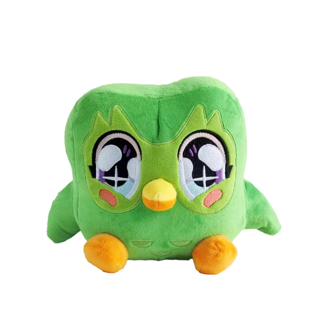Kawaii Duolingo Green Owl Plush Toy Plushie of box art view